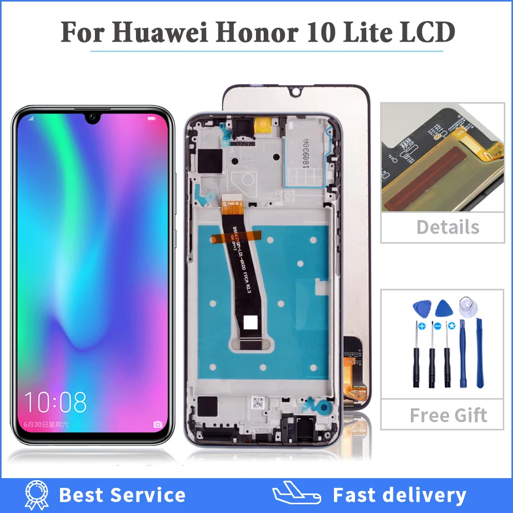 Оригинальный ЖК-дисплей для huawei Honor 10 Lite с сенсорным экраном дигитайзер рамкой