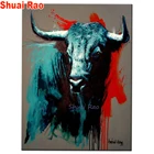 5d алмазная живопись вышивка бык 3d сделай сам, 5d Стразы, корова животные домашний декор, вышивка крестиком,