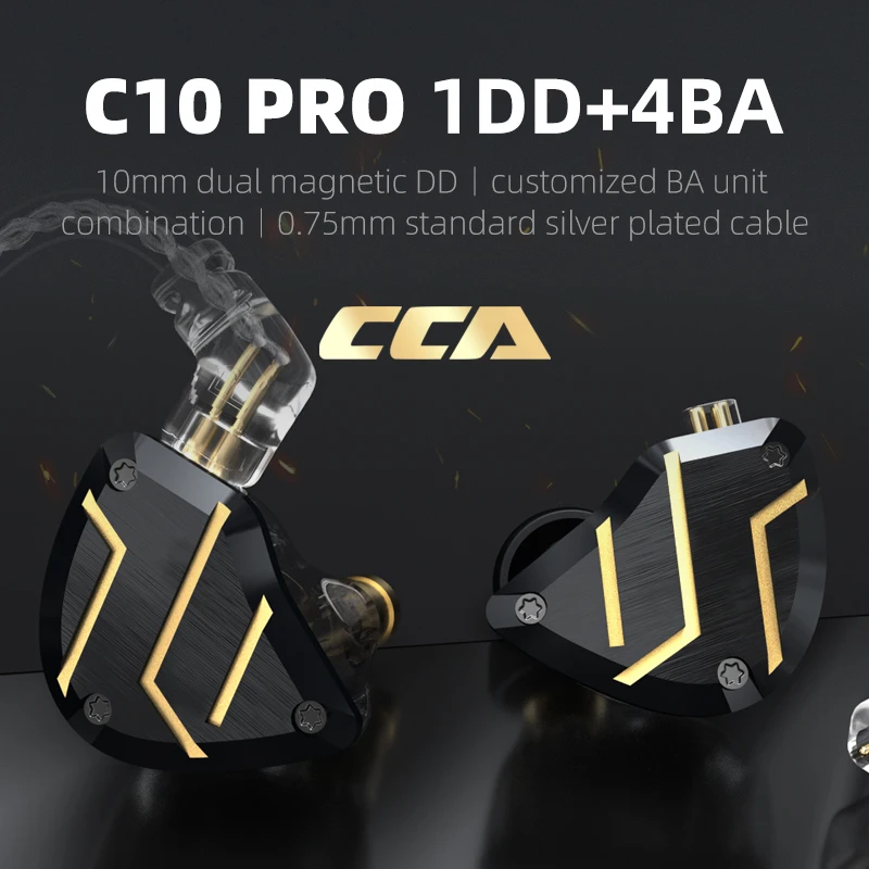 Металлические наушники CCA C10 Pro проводная гарнитура Игровые вкладыши с микрофоном