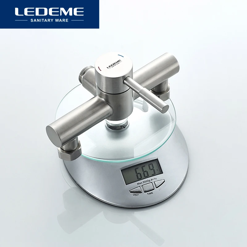 ledeme bathroom shower faucet rainfall stainless steel in wall shower pipe with hand waterfall rain shower faucets tap l72405 free global shipping