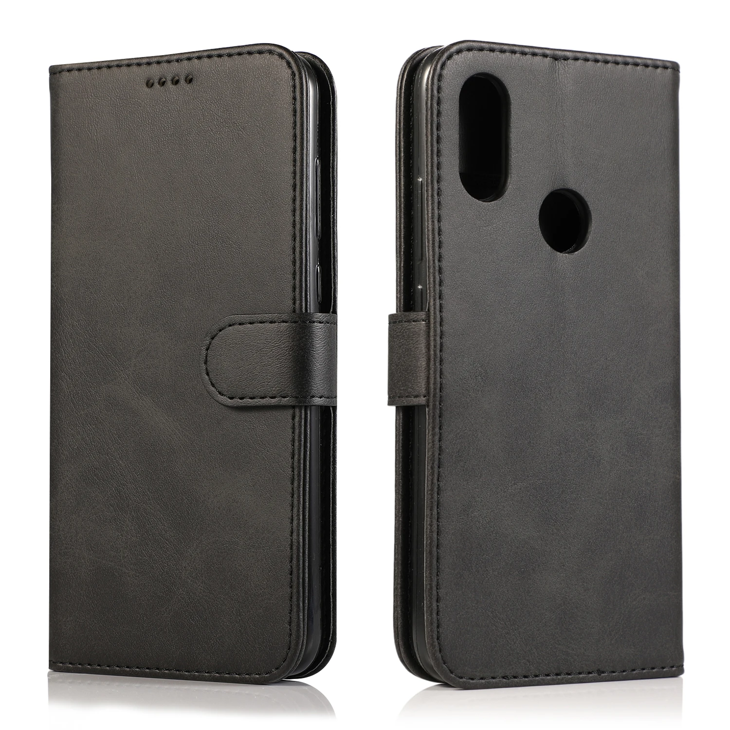 Черный Кожаный чехол для Xiao mi Red mi Note 8 7 7A 5 6 K20 Pro 6A S2 чехол-книжка для Xiaomi mi A2 Lite 9T Pro 9 SE 8 PocoPhone F1 - Цвет: Черный