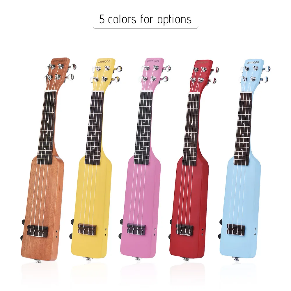 

ammoon 21" Ukulele Solid Wood Okoume Electric Ukelele Kit with Guitar Tuner Bag 3.5mm Audio Cable Strings Guitar Picks