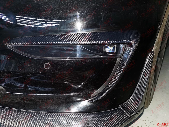 Z ART углеродное волокно Передняя створка для Tesla модель 3 переднего бампера