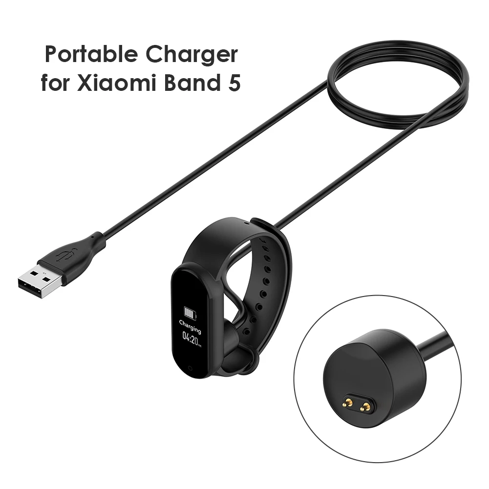 Магнитный зарядный кабель 50 см/20 дюймов для Xiaomi Mi Band 5 смарт браслет USB зарядное