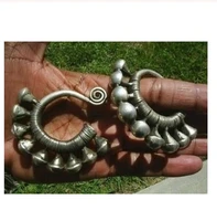 free shipping charming tibet tribal jewelry miao silver big hollow earrings pair