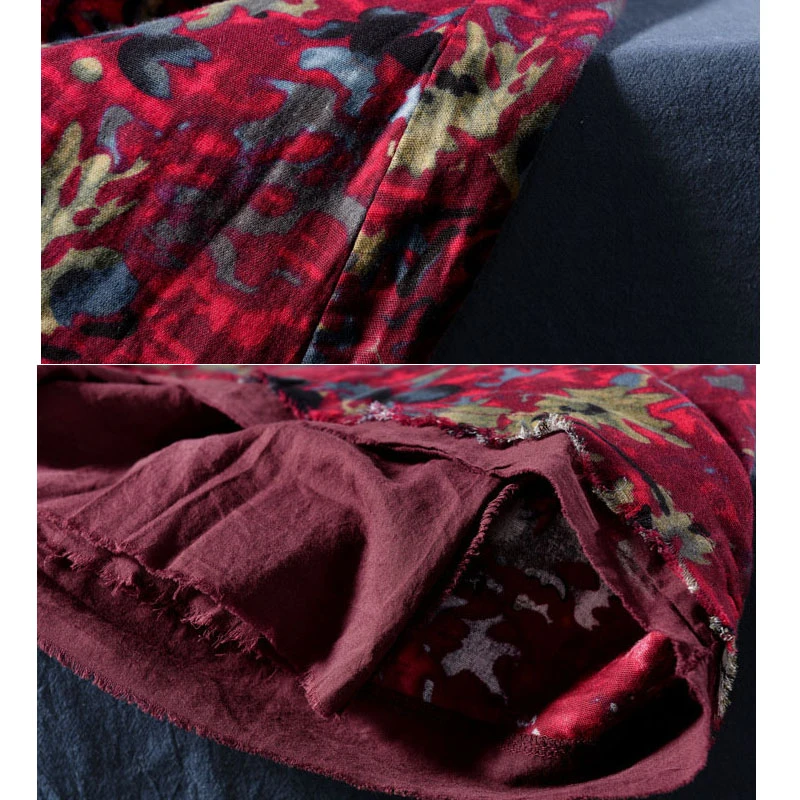 

NINI WONDERLAND 2021 Spring Print Floral A-line Pleated Skirt Women Elastic Waist Long Skirt Autumn Cotton Linen Vintage Skirts