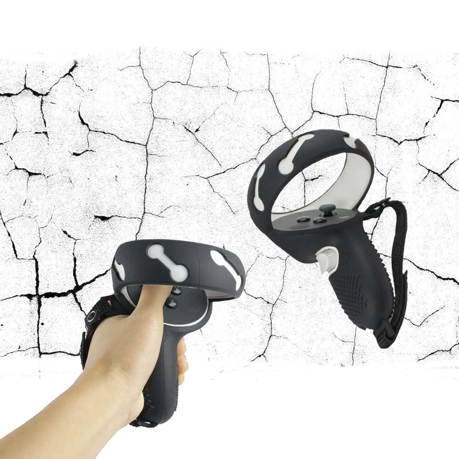 

Противоскользящий силиконовый защитный чехол, подходит для Oculus Quest 2 рукоятки, полноразмерные противоскользящие защитные аксессуары для оч...