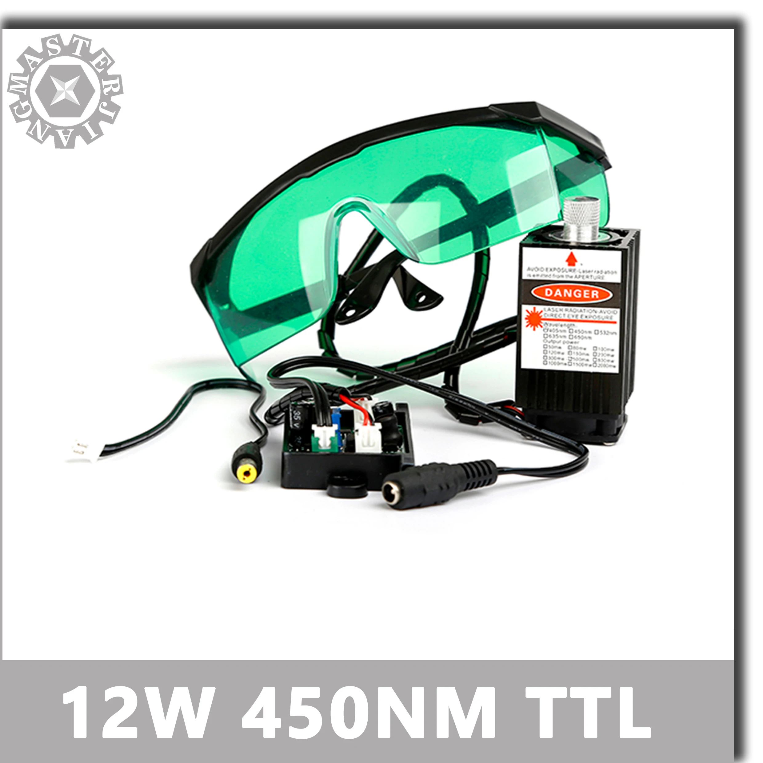 Бесплатные очки + Детали лазерного гравировального станка 12 Вт 450 нм Синий