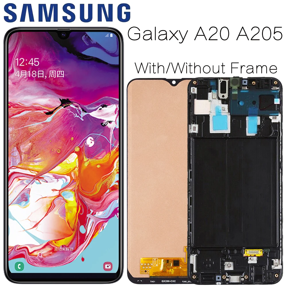 AMOLED 6," ЖК-дисплей для samsung Galaxy A20 A205 SM-A205F ЖК-экран Замена для samsung A20 A205 A205F дисплей