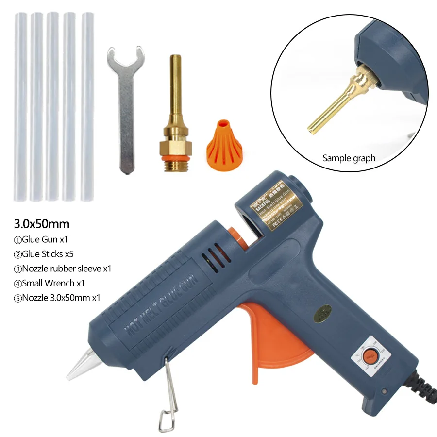 

Hand Tool Hot Glue Gun 150W 110-220V Melt Adjustable Glue Sticks Repair Brass Nozzle Temperature for 11mm Pistola A Colla