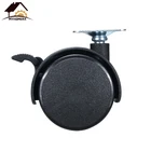 Колесо для мебели Myhomera, колеса для стульев, пластина 30 мм, 40 мм, 48 мм, с тормозом, поворотные колеса, сменные черные колесики для тележки