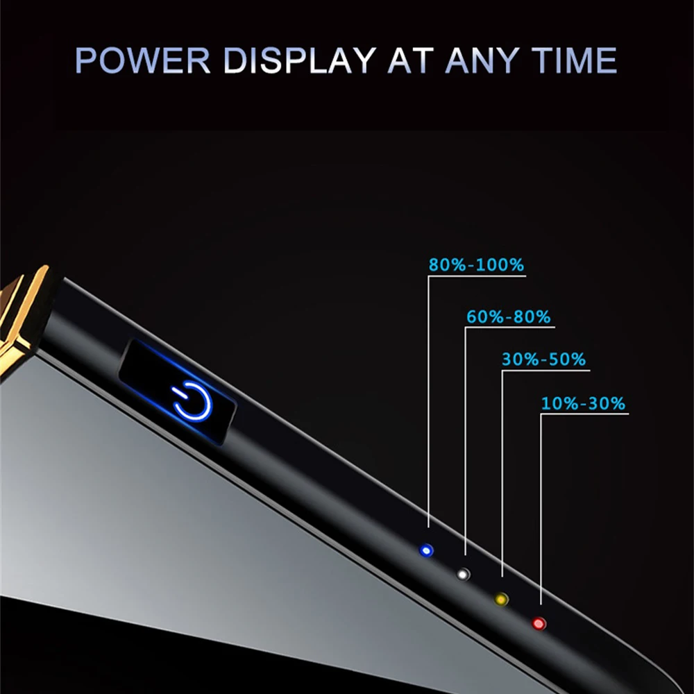 Windproof Electric Dual Arc Lighter USB Rechargeable Flameless Plasma Pulse Cigarette Candle With LED Power Display | Дом и сад