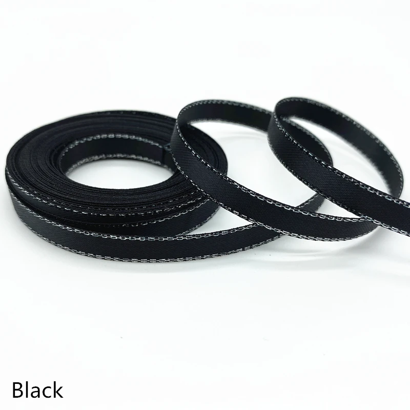 5 ярдов/партия атласная лента с металлическими краями 6 мм | Дом и сад