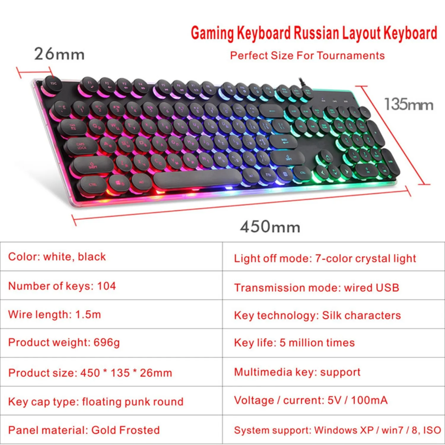 

Keyboard Mouse Backlit Gaming Mouse And Keyboard Waterproof Luminous Mouse Keyboard Punk Keyboard And Mouse Combo For PC Gamer