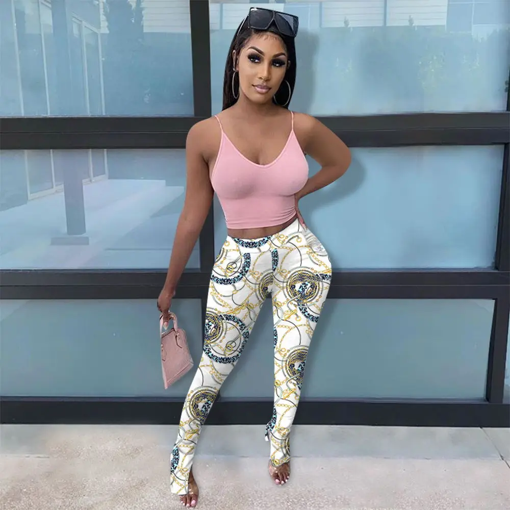 

Winter Ladies Thicken Mid Waist Pleated Slit Slim-fit Trousers Womens Butterfly Print Slightly split Pencil Pants Pantalon Femme