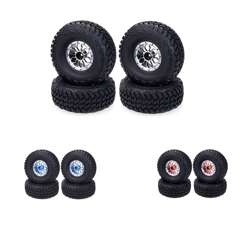 

4Pcs 1.9 Metal Wheel Rim &Rubber Tires Set for 1/10 RC Crawler Car Axial SCX10 90046 AXI03007 TRAXXAS TRX4 Parts