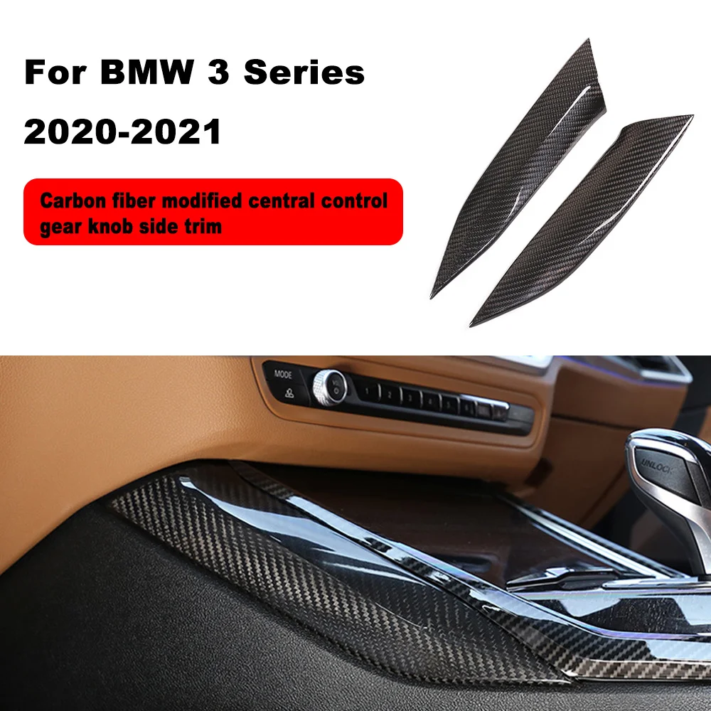 

2PCS for BMW 3 Series G20 G28 20-21Decorative Patch on The Side of The Center Console Shift Panel Real Carbon Fiber Material
