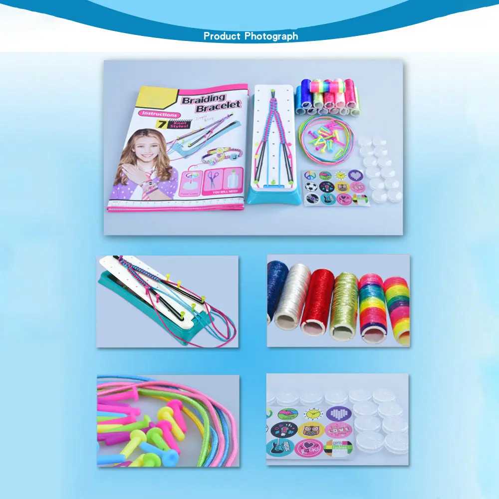 

DIY Bracelet Hand-Woven Bracelet Suit Girl Handmade Colorful Stretch Braided Rope Braid Bracelet Necklace Toy Gifts