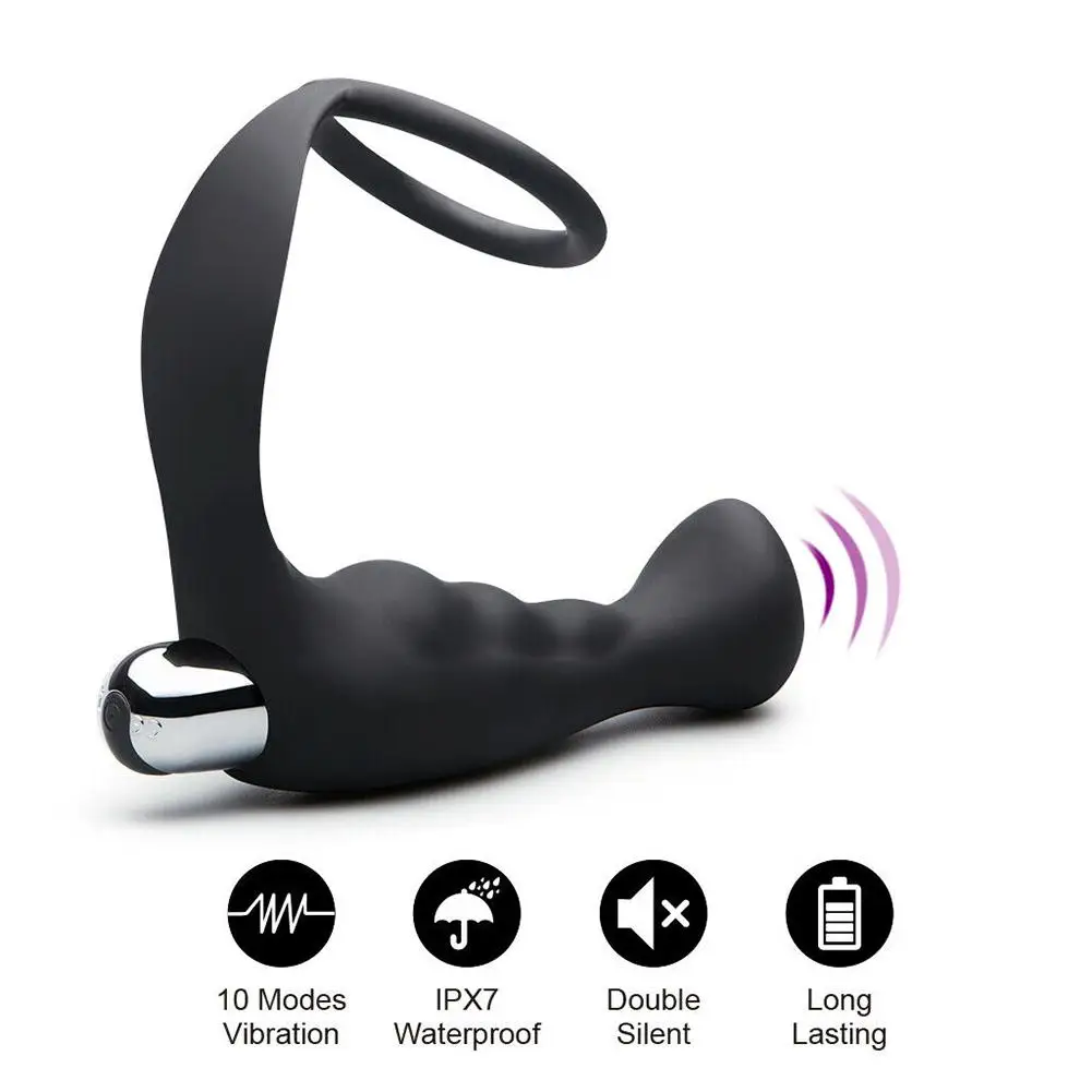 10 Speed USB Prostate Massager Vibrator Electric Masturbation Toys for Men Penis Enhancing Vibro-ring AdultS Male Sex | Красота и
