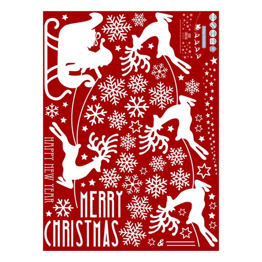 Рождественская настенная наклейка s декор на окно с оленем украшения для дома 2020