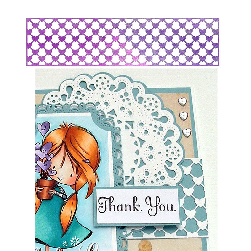 

Изящная рамка для фона с сердечком, металлические Вырубные штампы, скрапбукинг, альбом, бумага, сделай сам, открытки, рукоделие, тиснение, шт...