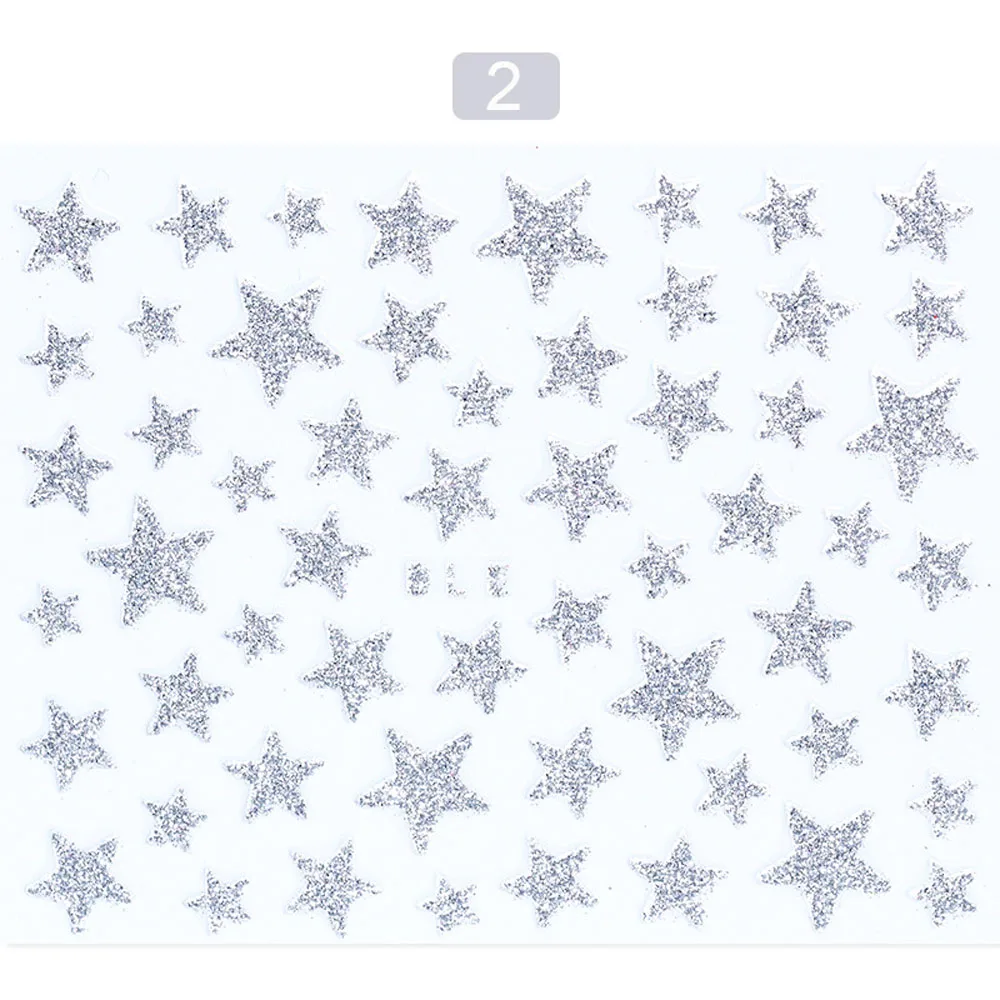 

10pcs/Set DIY Five-pointed Star Nail Sticker 10 Colors Shiny Pentagram Shape Nail Art Decorations Laser DIY Nail Decals Te#048