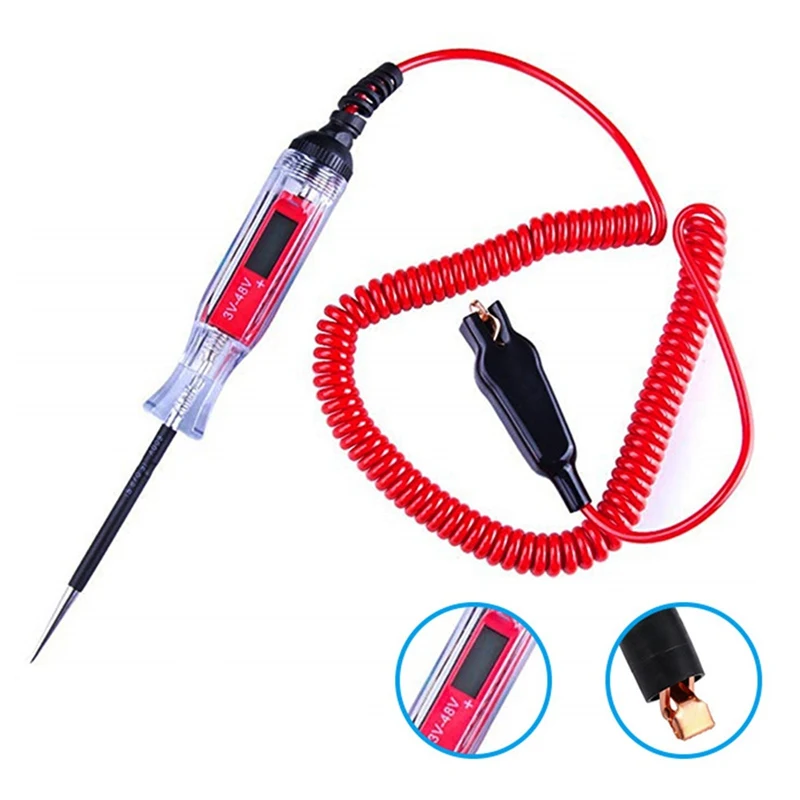 

Car Electric Circuit Tester LCD Digital Light Voltage Test Pen Diagnostic Tool For Motorbike Boat 3V-48V Portable
