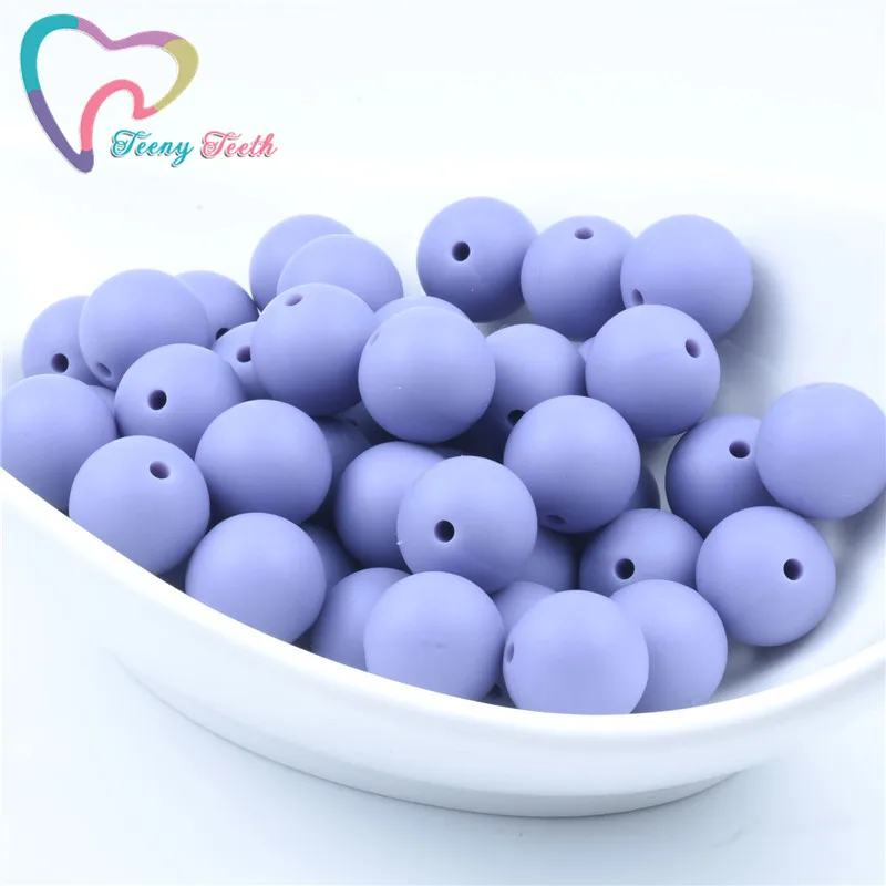 Tropical Lilac Подростковые Зубы 100 шт 45 цветов 12-15 мм детский Силиконовый грызунок круглые бусины BPA Жевательная из силикона бусины DIY Прорезыватели для зубов игрушки - Цвет: Tropical Lilac
