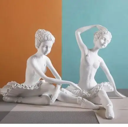 

CREATIVE RESIN BALLET GIRL DANCING SCULPTURE CHILDREN'S ROOM GOLDEN FURNISHING MODERN HOME DESKTOP ACCESSORIES LOVELY FIGURINES