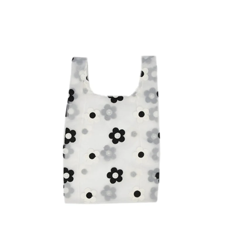 

Женская прозрачная сумка-тоут с двойной тканью из органзы, Сумка с вышитыми цветами, Экологичная сумка для покупок, кошельки для девочек