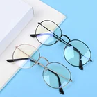 Модные простые металлические очки в круглой оправе в стиле ретро, очки с защитой от излучения, с блокировкой сисветильник света, оптические очки, 1 шт.