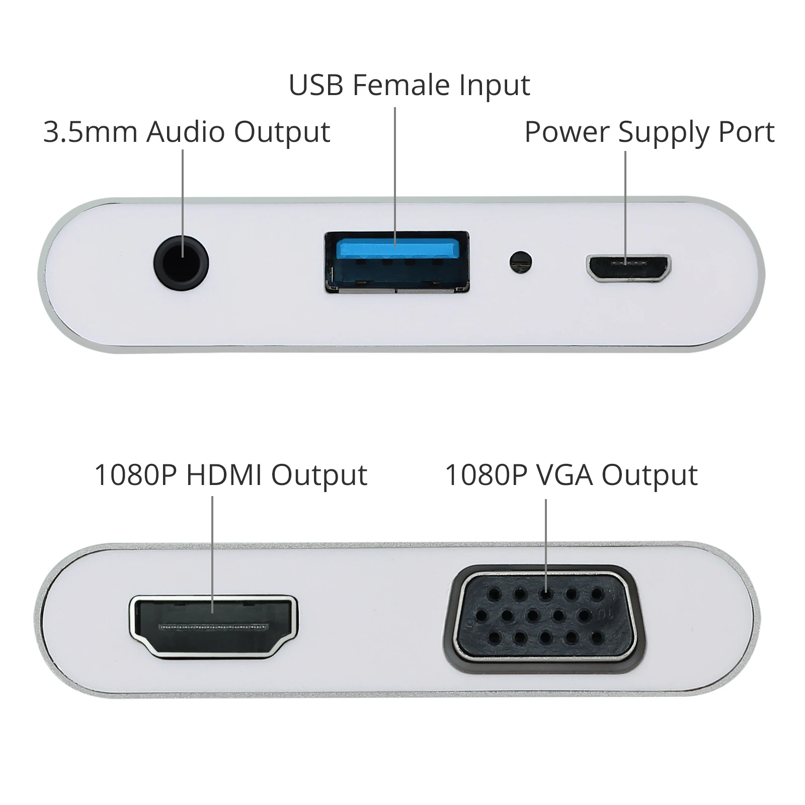 ESYNiC USB в VGA HDMI конвертер 1080P HD 3 1 Lightning type C адаптер двойной дисплей многопортовый