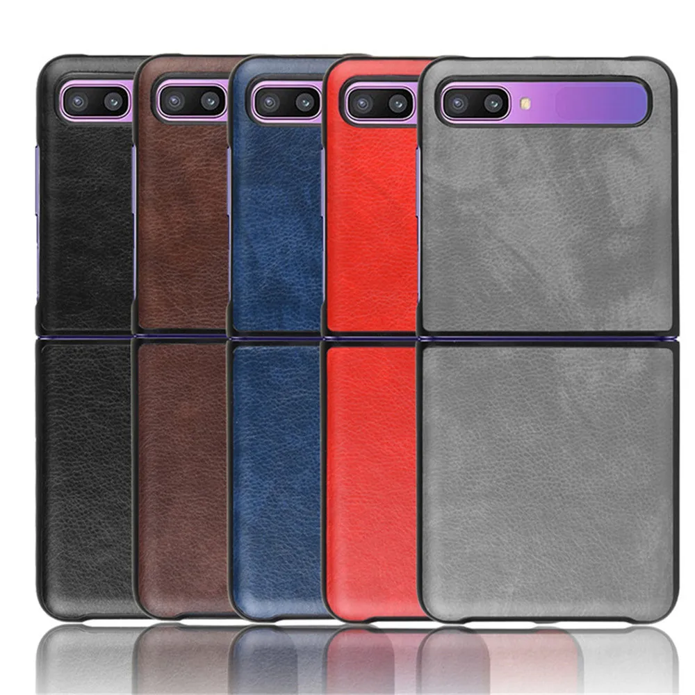 

Capa Funda For Samsung Galaxy Z Flip 5G 4G Luxury Fashion Litchi Striae PU Leather Hard Back Phone Case Cover For Samsung Z Flip