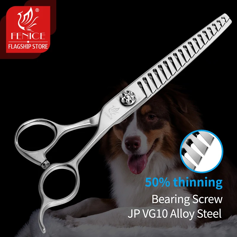 

Fenice 7.0 inch Professional Dog Grooming Thinning Scissors Japan VG10 Stainless Steel Shears Thinning Rate 50%