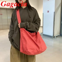 gagacia unisex canvas travel tote female fashion messenger bag large capacity shoulder bags 2021 new all match handbag for women