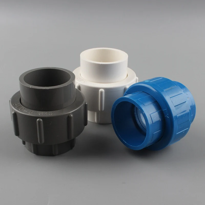 

1pc 40mm PVC Plastic Union Connector Water Supply Pipe Fittings Connect 1-1/4'' PVC Pipe Fish Tank Garden Irrigation Accessories