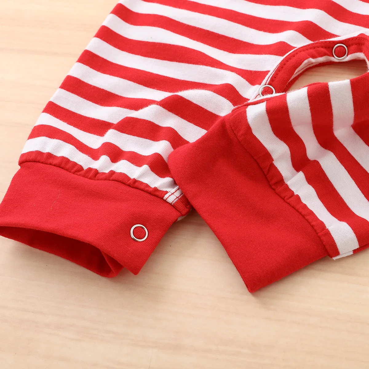 

Infant Baby Girls Long Sleeve Romper+Hat First Christmas Cute Romper Fur Ball Hats Stripes Design Festive Clothing 3-24 Months