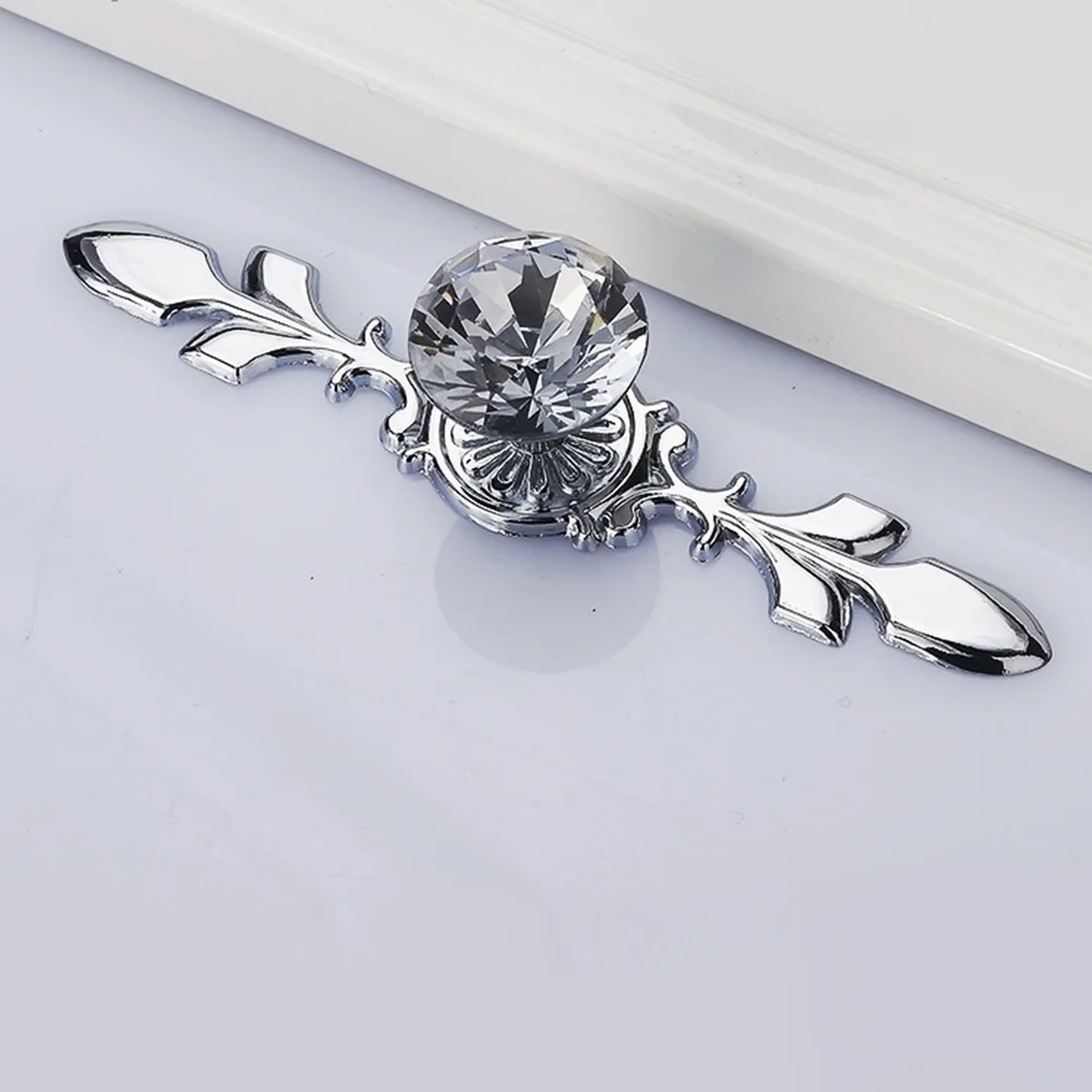 Серебряное Хрустальное стекло ручки Роскошные декоры для ящика двери