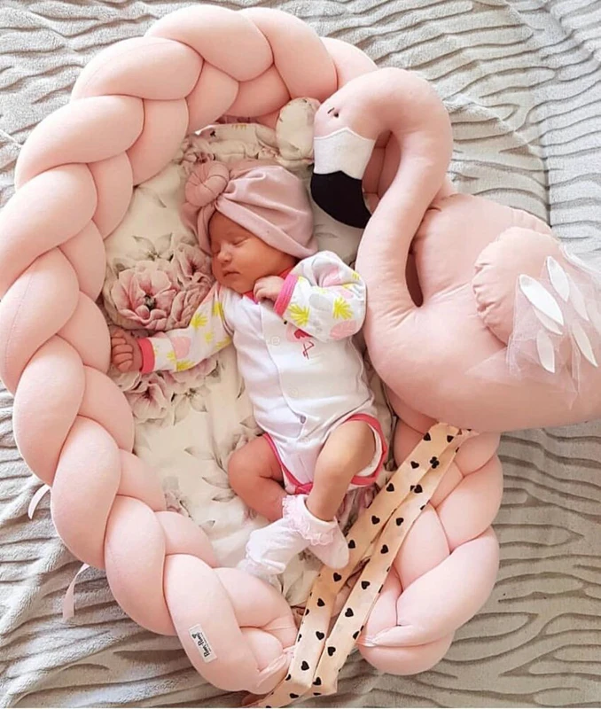 100% хлопок тканая Складная портативная кроватка ручной работы забор Защитная с