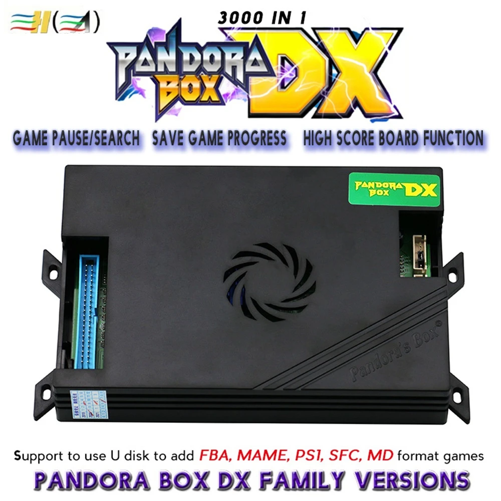 

New Original Pandora Box DX 3000 IN 1 3D Arcade Game Board 3P/4P Home Full Kit Support To Add FBA MAME PS1 SFC/SNES MD Formats