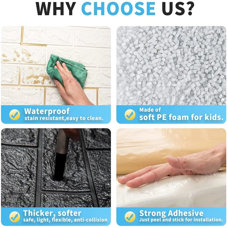 Самоклеящиеся 3D обои 1 шт. водонепроницаемые декоративные трехмерные рельефные