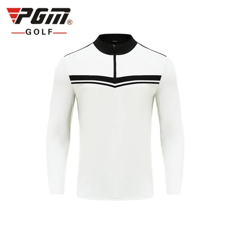 PGM Autumn Winter Men's Long-Sleeved T-Shirt Golf Sports Clothing Tops 1/4 Zip Pullover Shirt Elastic Soft Comfortable To Wear
