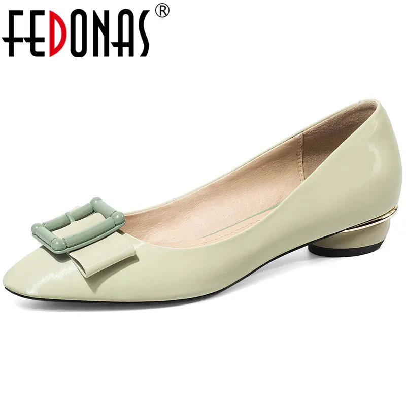 Женские туфли лодочки FEDONAS весенне летние из коровьей кожи с острым носком