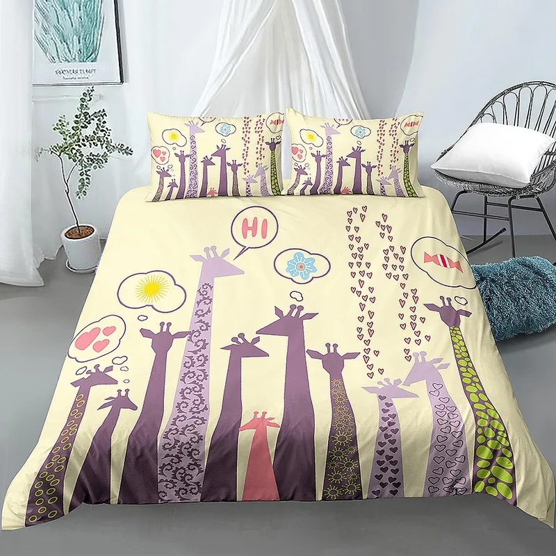 Красивая Лошадь Единорог корова животный принт Стёганое одеяло крышка