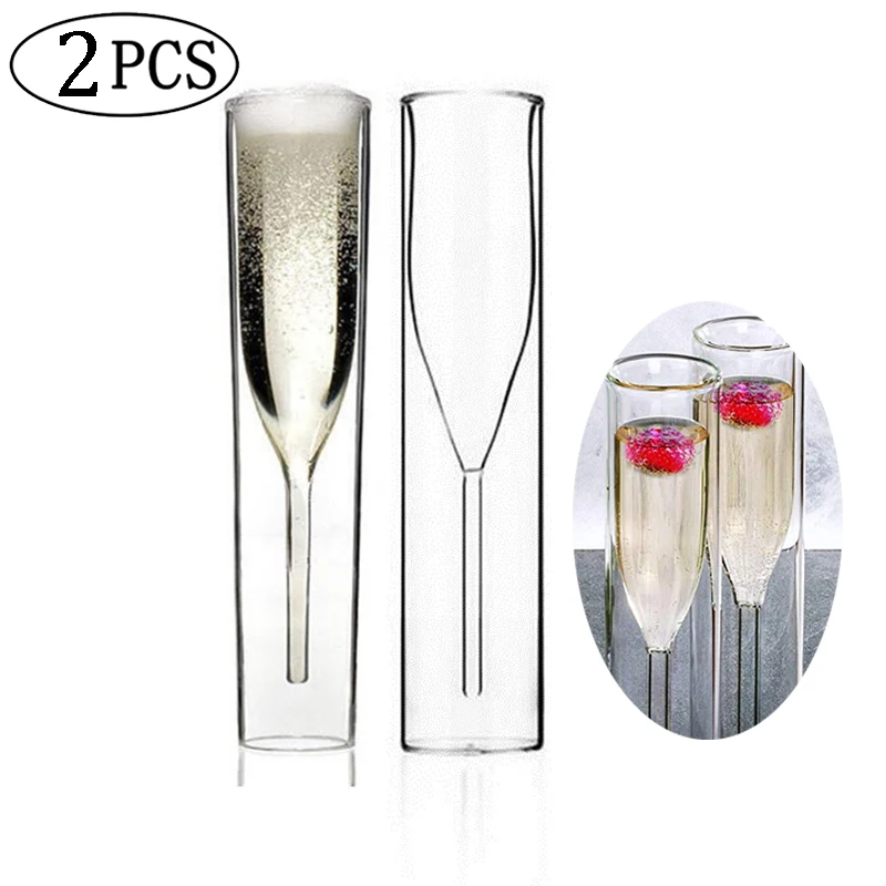 2 шт. бокал для шампанского с двойными стенками 115 мл|Коктейльный стакан| |