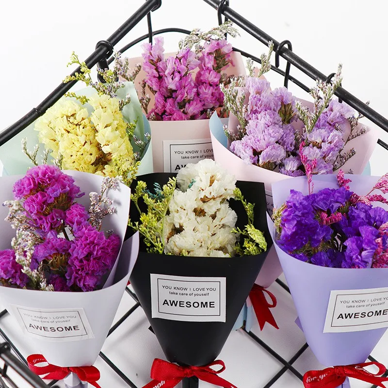 Настоящий свежесобранный сухой цветок свадебный подарок букет украшение цветы