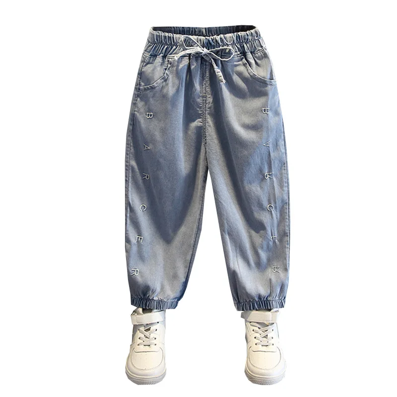 

2021 Cool Jean Spring Autumn Boy Trousers Pants Capris Kids Children Clothing Denim CowboyKids ClothesToddlerTeenage SportHi