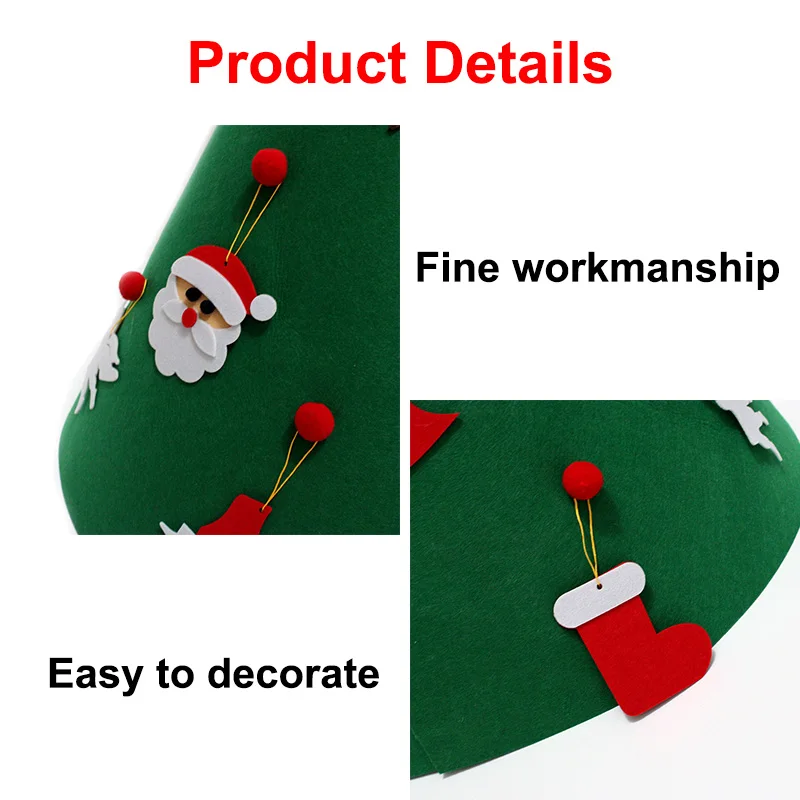 3D DIY войлок для малышей новогодняя елка подарки для детей игрушки искусственное дерево подвесное украшение для дома украшения