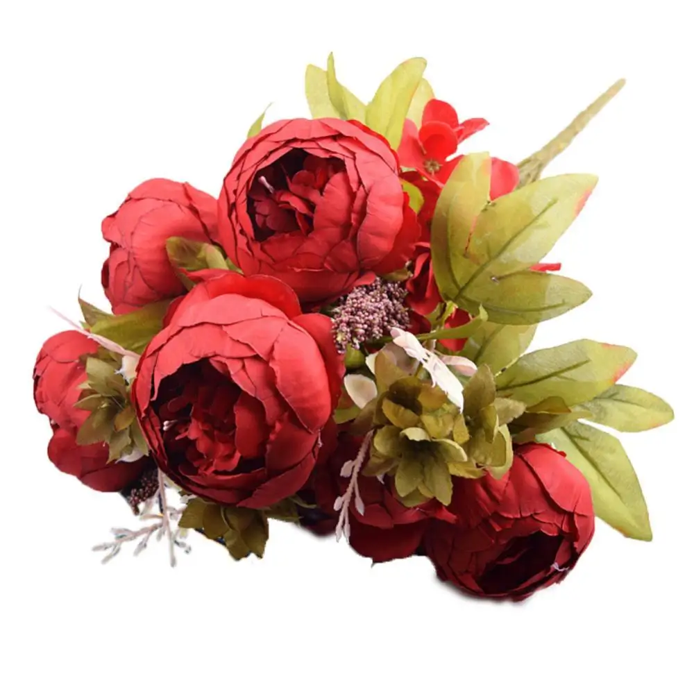

1Pc European Artificial Peony Fake Flower Home Wedding Party Festival Decor Artificial Decorations Festive & Party Supplies