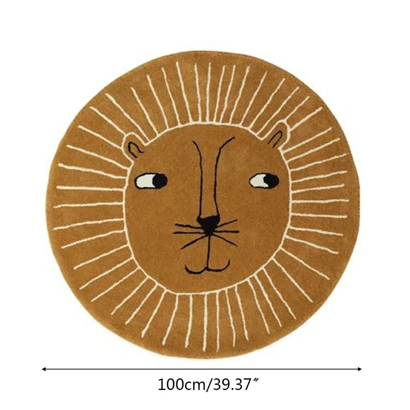 

Cartoon Lion Baby Play Mat Crawling Soft Pad Newborn Game Rug Round Floor Carpet Interior Room Decor